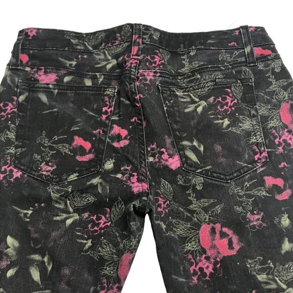 Joes Jeans Black and Pink Floral Skinny Jeans N0300 - Picture 4 of 9